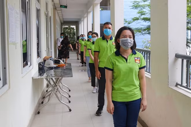 Các thí sinh sẽ phải lên phòng thi theo đúng quy định giãn cách của Bộ Y tế.