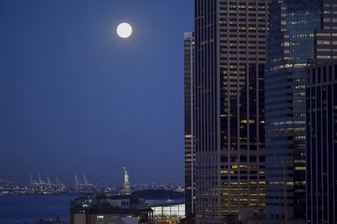 Chiếu sáng các toà nhà chọc trời tại NewYork.