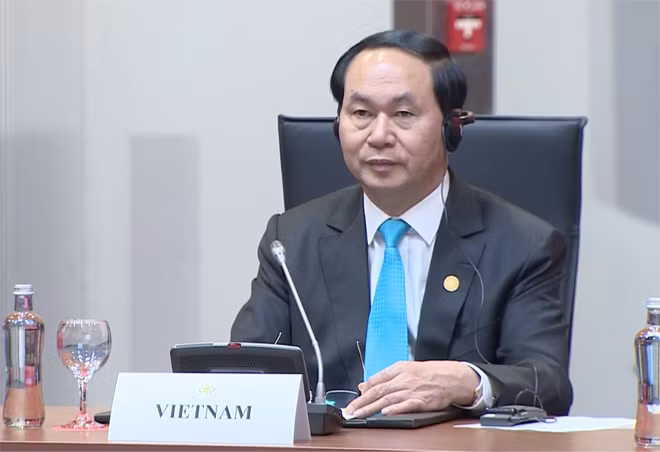 Chủ tịch nước Trần Đại Quang phát biểu tại phiên bế mạc Hội nghị Thượng đỉnh doanh nghiệp APEC.