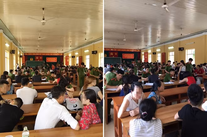 Lực lượng Công an đang phân loại đối tượng.
