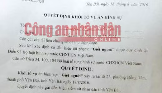 Quyết định khởi tố vụ án. Quyết định khởi tố vụ án.