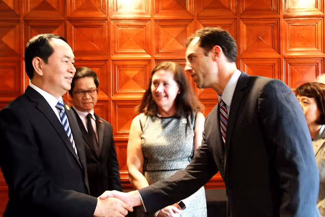 Chủ tịch nước Trần Đại Quang tiếp đại diện liên minh doanh nghiệp Hoa Kỳ trong APEC.
