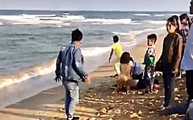 Khu vực biển nơi xảy ra vụ đuối nước thương tâm. Ảnh: FB
