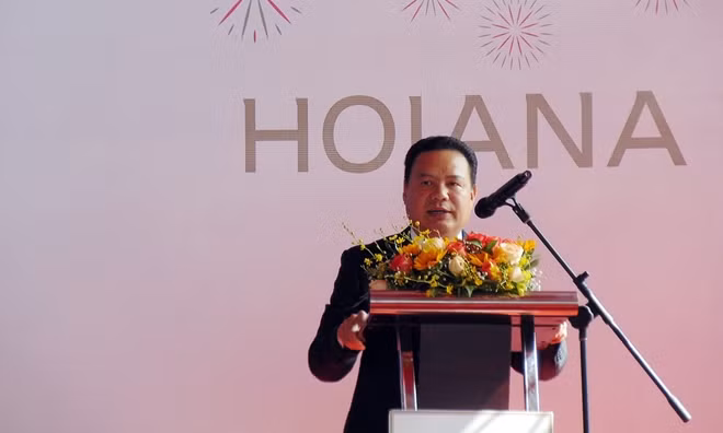 Ông Lê Văn Thanh phát biểu tại buổi ra mắt Trung tâm đào tạo nghề du lịch Quảng Nam - Hoiana.