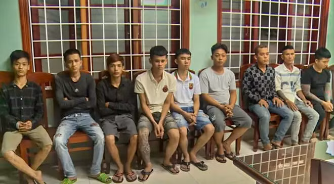 Một số đối tượng trong hai nhóm hỗn chiến đã vào vòng tố tụng hình sự. Ảnh : Trị Bình