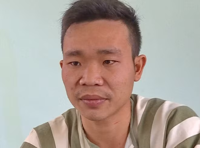 Hung thủ Lê Văn Cường sau khi bị bắt giữ. Ảnh : T.T