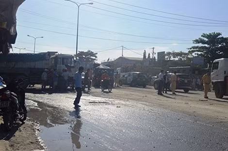 Hiện trường vụ tai nạn.