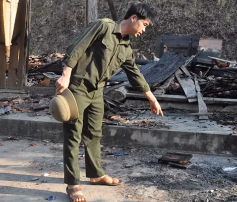 Hiện trường nơi anh Hải tử vong.