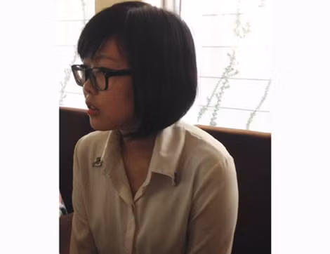Chị Minh Li trình bày sự việc với phóng viên.