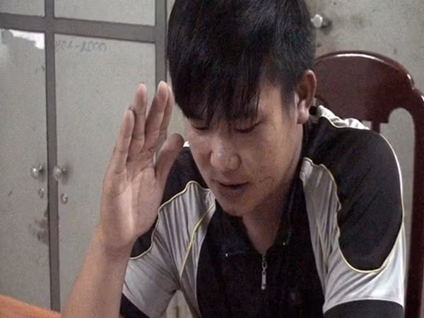 Đào Văn Giang tại cơ quan Công an.
