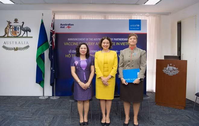 Đại sứ quán Australia tại Hà Nội và UNICEF vừa công bố gói hỗ trợ trị giá 13,5 triệu đô la Australia dành cho việc đưa vaccine COVID-19 vào Việt Nam