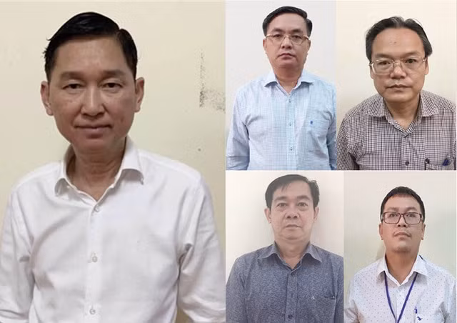 Phó Chủ tịch TP Hồ Chí Minh Trần Vĩnh Tuyến (ảnh to) cùng 4 cán bộ vừa bị khởi tố.