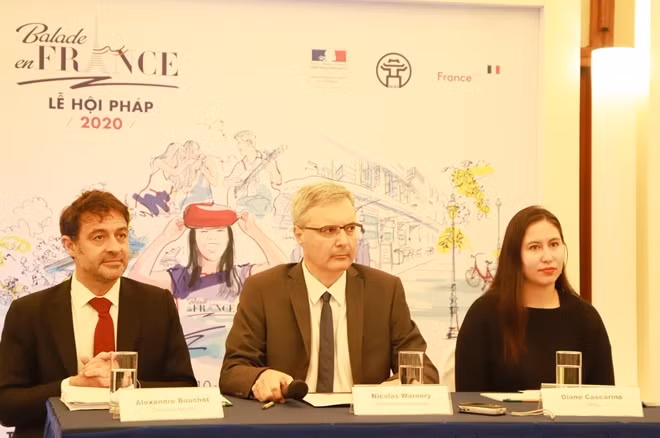 Đại sứ Pháp tại Việt Nam Nicolas Warnery hé lộ về chương trình của "Balade en France" trong cuộc họp báo ngày 7-1.