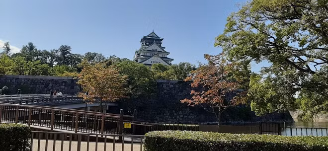 Lâu đài ở Osaka được bao phủ bởi "rừng cây" nhiều màu sắc