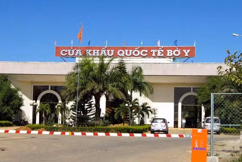 Cửa khẩu quốc tế Bờ Y ở tỉnh Kon Tum.