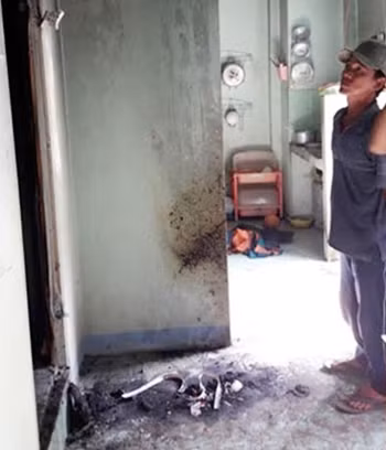 Hiện trường vụ cháy.