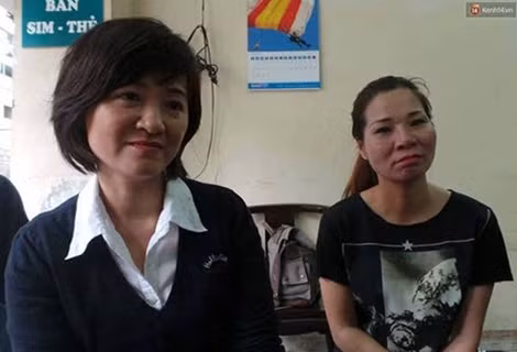 Chị Tạ Thị Thu Trang (bên phải) và chị Tạ Thị Thu Vân.