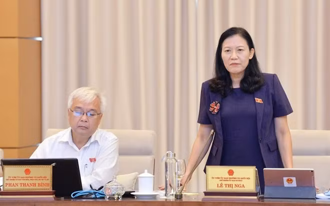 Chủ nhiệm Uỷ ban Tư pháp của Quốc hội Lê Thị Nga bày tỏ quan điểm