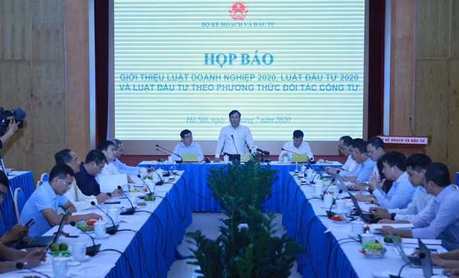 Toàn cảnh họp báo giới thiệu về Luật Doanh nghiệp, Luật Đầu tư và Luật PPP ngày 10/7