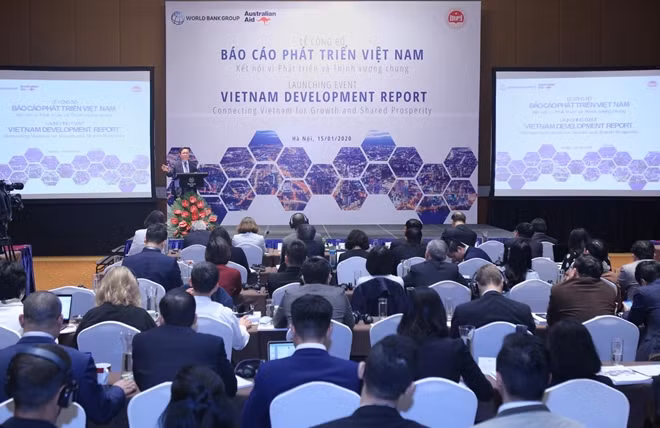 Toàn cảnh công bố Báo cáo phát triển Việt Nam: Kết nối Việt Nam vì thịnh vượng và phát triển chung.