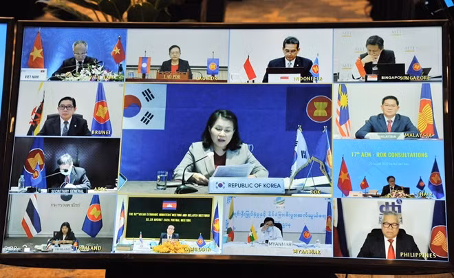 Theo thống kế của phía ASEAN trong năm 2019, thương mại song phương giữa ASEAN và Hàn Quốc đã đạt 156,5 tỷ USD.
