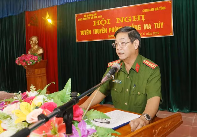 Đại tá Nguyễn Địch Nam, Phó Cục trưởng Cục Cảnh sát điều tra tội phạm về ma túy phát biểu.