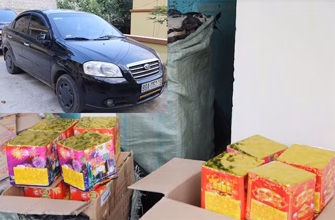 Đối tượng Trung và Tuyến vận chuyển pháo lậu bằng xe ôtô.