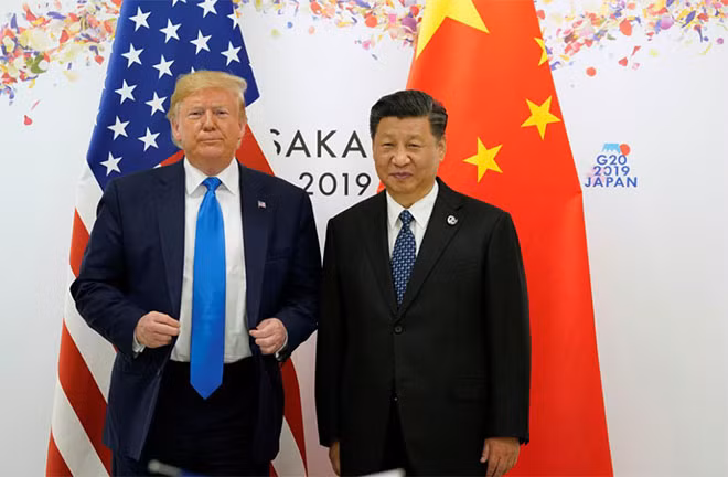 Tổng thống Mỹ Donald Trump và Chủ tịch Trung Quốc Tập Cận Bình tại Hội nghị Thượng đỉnh G20 ở Osaka, Nhật Bản hồi tháng 6-2019. Ảnh: Reuters.