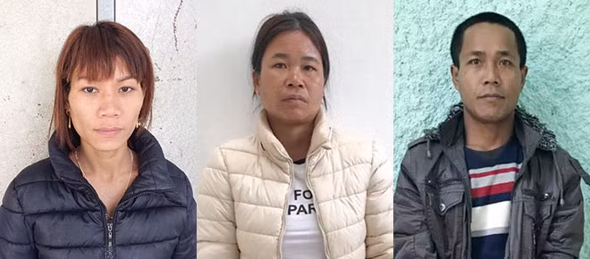 Các đối tượng Cụt Thị Hoa, Cụt Thị Hương và Cụt Văn Thoại. Các đối tượng Cụt Thị Hoa, Cụt Thị Hương và Cụt Văn Thoại.