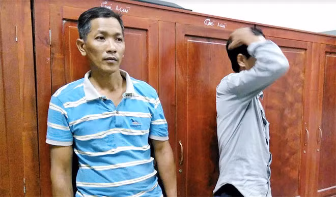 Một trong nhóm đối tượng tại cơ quan Công an.