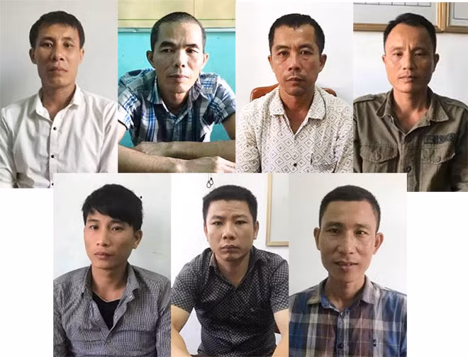 Các đối tượng bị bắt tạm giam trong vụ phá rừng ở Phong Nha Kẻ Bàng.