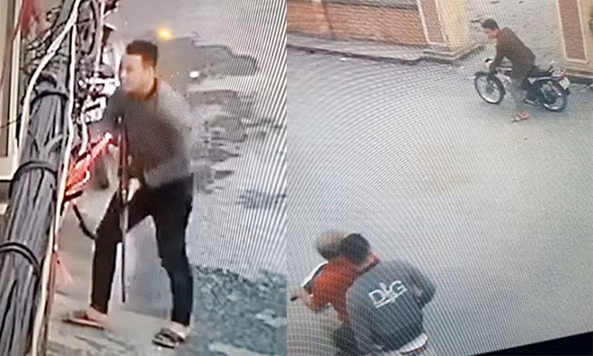 Các đối tượng tham gia dùng súng bắn vào nhà chủ nợ. (Ảnh trích xuất camera).