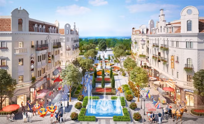 Quảng trường nội khu mang đậm phong cách châu Âu của Shophouse Europe. Quảng trường nội khu mang đậm phong cách châu Âu của Shophouse Europe.