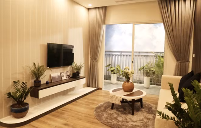 Không gian sống thoáng đãng tại căn hộ Anland Premium.