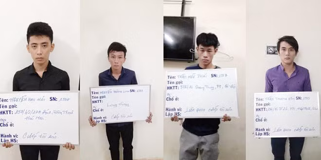 Các đối tượng bị bắt giữ.
