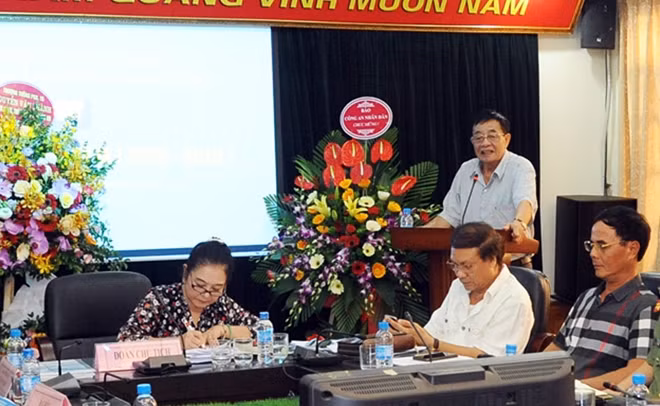 NSND Đặng Xuân Hải, Chủ tịch Hội Điện ảnh Việt Nam phát biểu tại Đại hội.