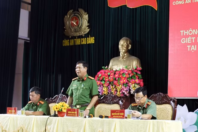 Lãnh đạo Công an tỉnh Cao Bằng thông tin kết quả điều tra ban đầu về vụ giết người.