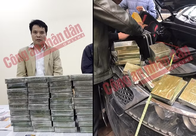Đối tượng Lương Xuân Thông và tang vật vụ án.