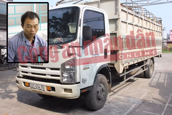 Lái xe Bùi Trung Tuấn và chiếc xe vi phạm