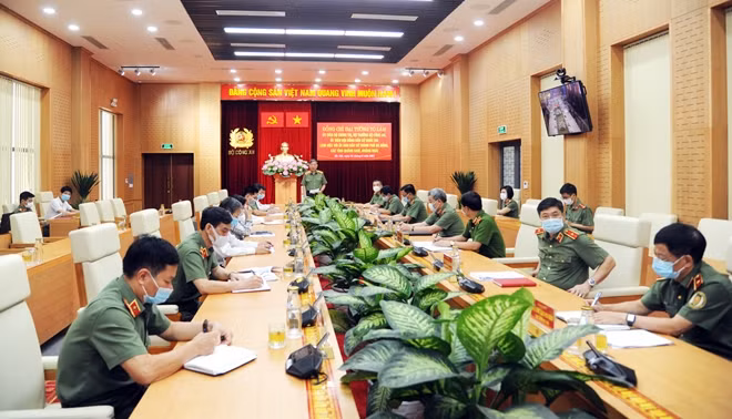 Toàn cảnh buổi họp tại Bộ Công an.