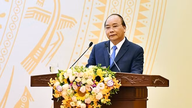Thủ tướng Nguyễn Xuân Phúc phát biểu tại hội nghị.