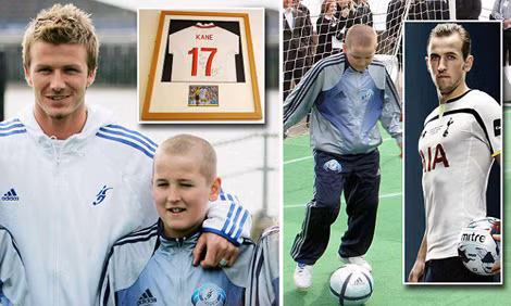 Kane tại học viện bóng đá của Beckham.