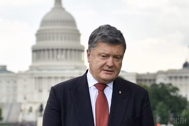 Tổng thống Ukraina Poroshenko trong chuyến thăm Mỹ hôm 24-6. Ảnh: Thông tấn UNIAN