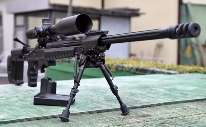 Súng trường bắn tỉa xa nhất thế giới của Nga, T-5000. Ảnh: TASS