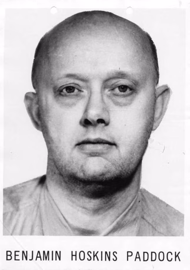 Benjamin Hoskins Paddock, cha đẻ của Stephen Paddock là môt tên cướp ngân hàng khét tiếng nhất nước Mỹ trong những năm 1960. Ảnh: tư liệu FBI