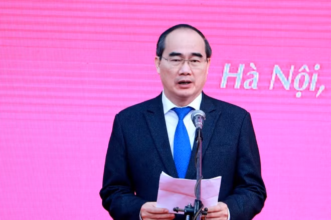 Chủ tịch MTTQ Việt Nam Nguyễn Thiện Nhân phát biểu tại lễ bế mạc