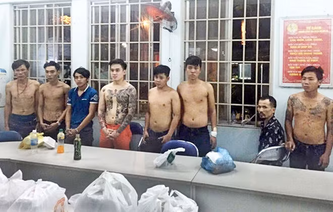 Băng nhóm Phạm Xuân Lộc lúc bị bắt