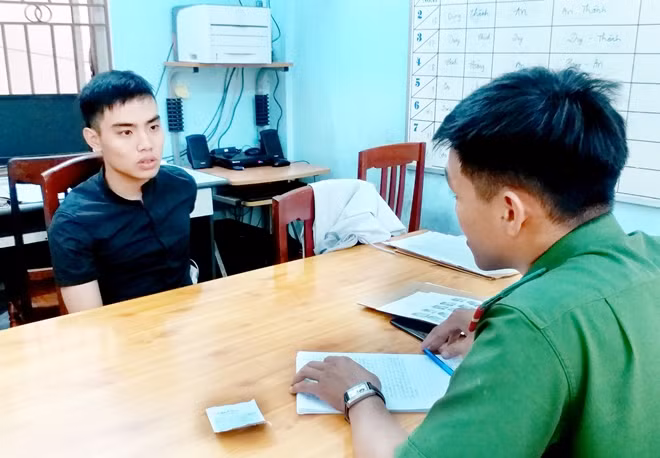 Đối tượng Dương Quốc Cường tại cơ quan điều tra