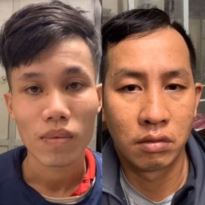 Nguyễn Hoàng Phục và Nguyễn Khánh Nguyên sau khi bị bắt giữ. Ảnh : Hữu Toàn