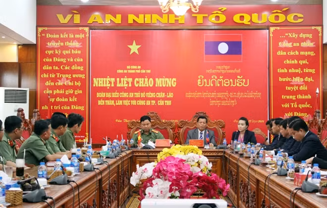 Đại biểu Công an TP Cần Thơ và Thủ đô Viêng Chăn hội đàm về công tác đảm bảo ANCT, ANTT,...